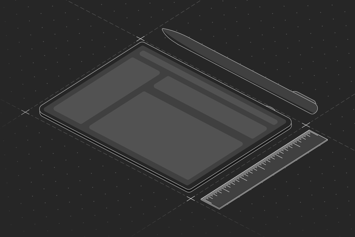 Tablet and pencil for designing.