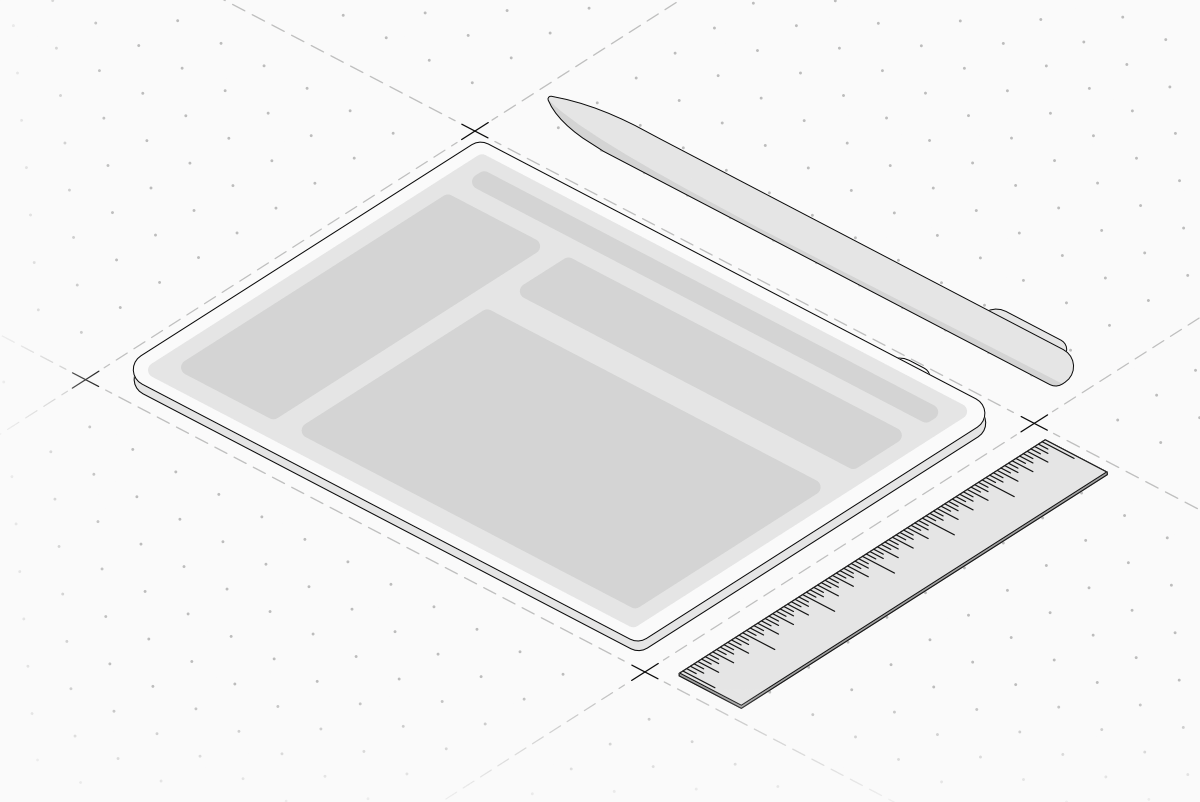 Tablet and pencil for designing.